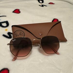 Women’s Ray Bans Hexagonal Sunglasses - Polished Copper